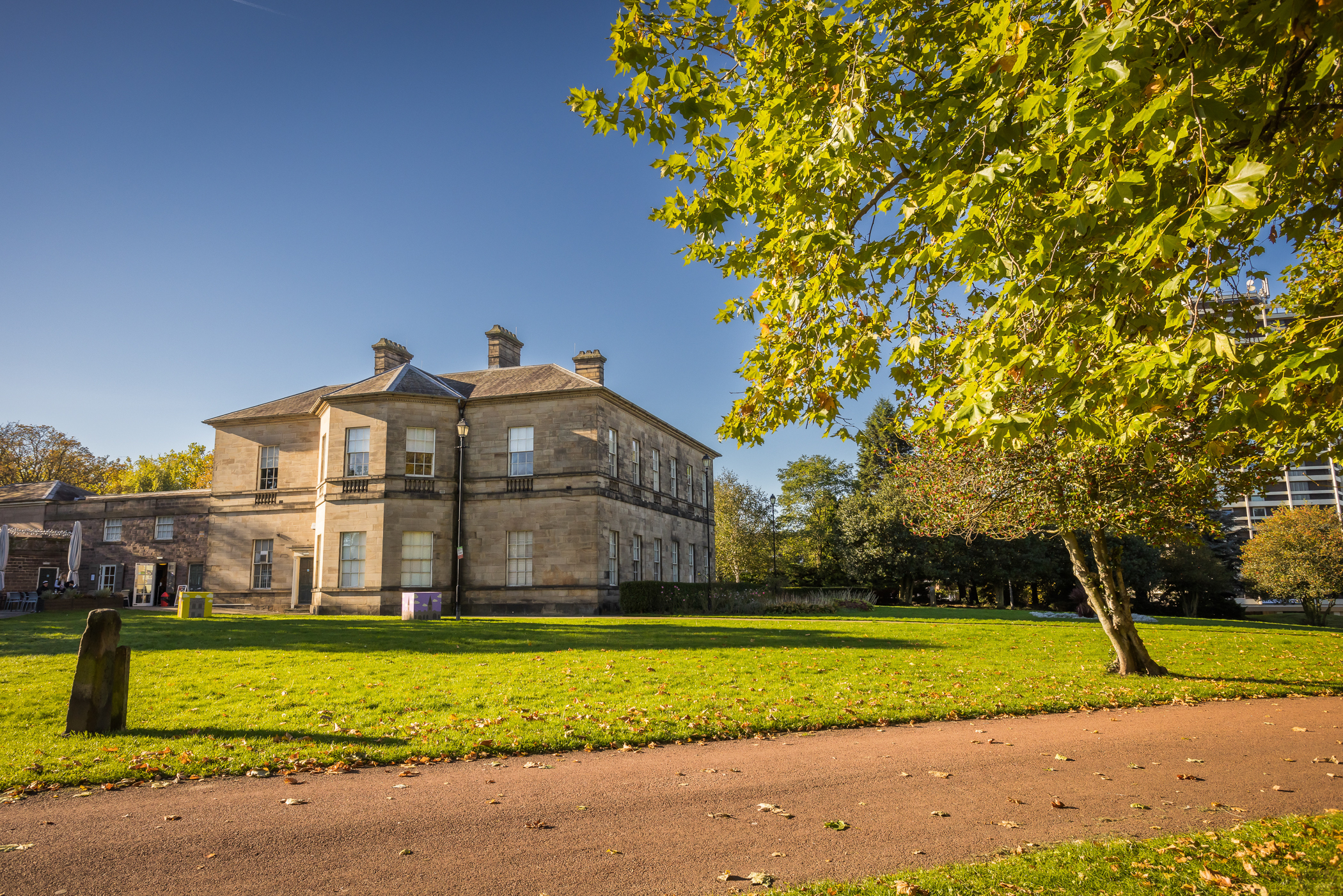 Rear outside view of clifton park museum