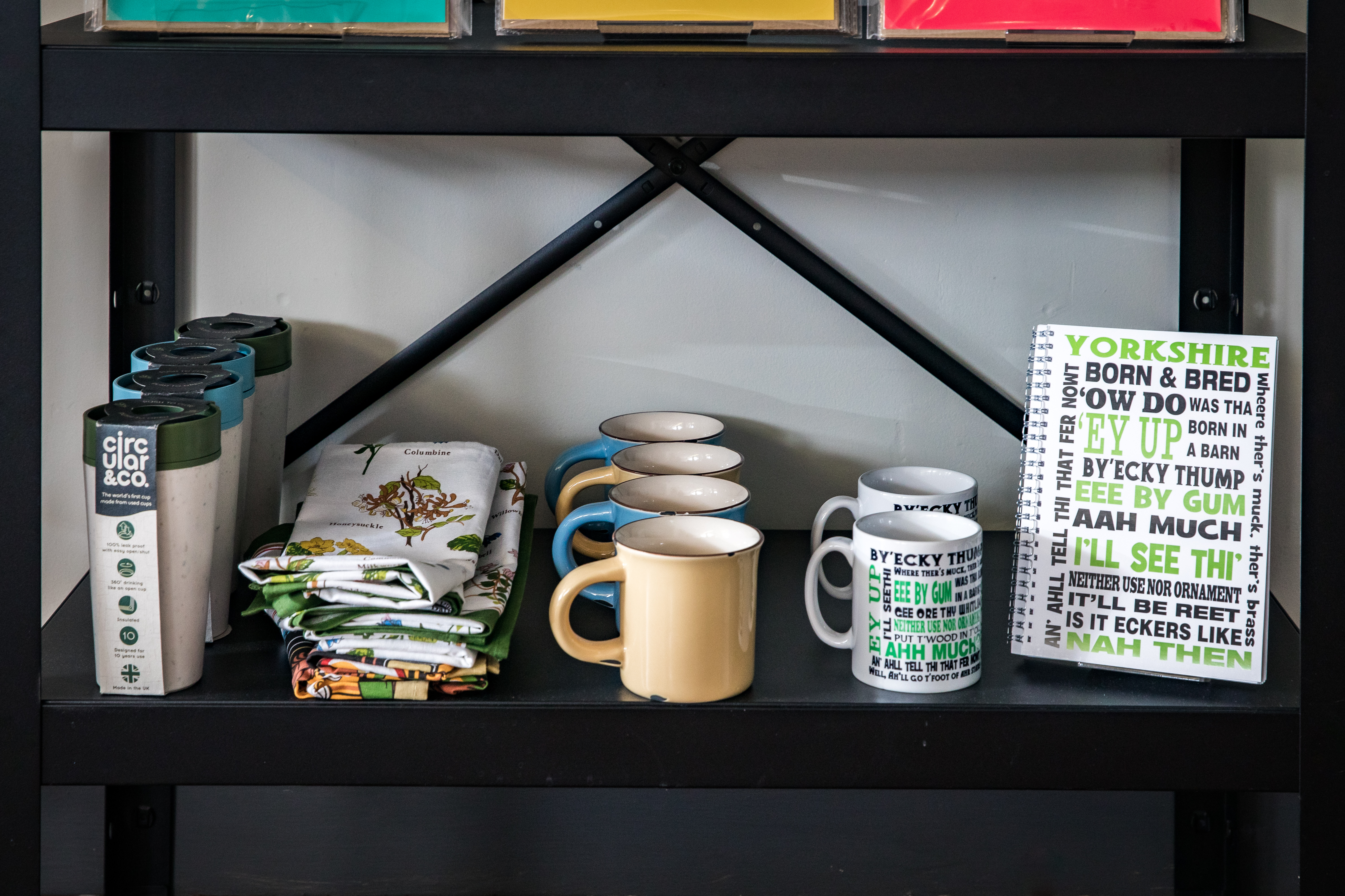 Various mugs and gifts at the walker cafe gift shop 