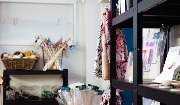 Selection of gifts on display at the gift shop