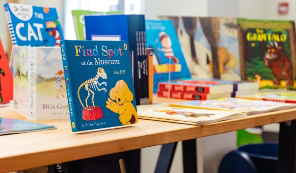 Display of books in the gift shop